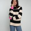 Clothing NOOKI DESIGN | Maxine Knitted Stripe Jumper-Black