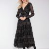 Clothing NOOKI DESIGN | Mariah Metallic Jacquard Dress-Black