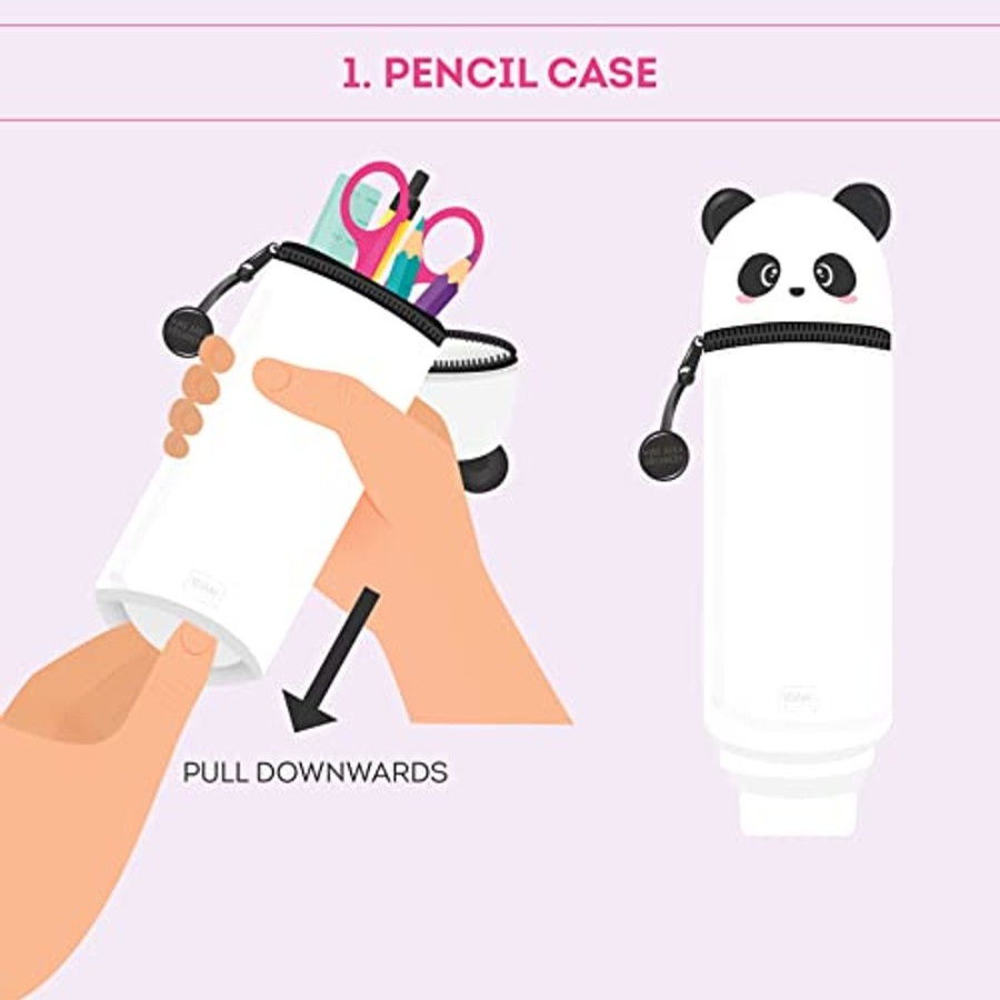 Kids Legami Milano | Kawaii Panda - 2 In 1 Soft Silicone Pencil Case