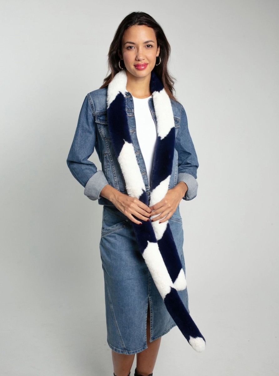 Accessories NOOKI DESIGN | Ziggy Faux Fur Scarf-Navy