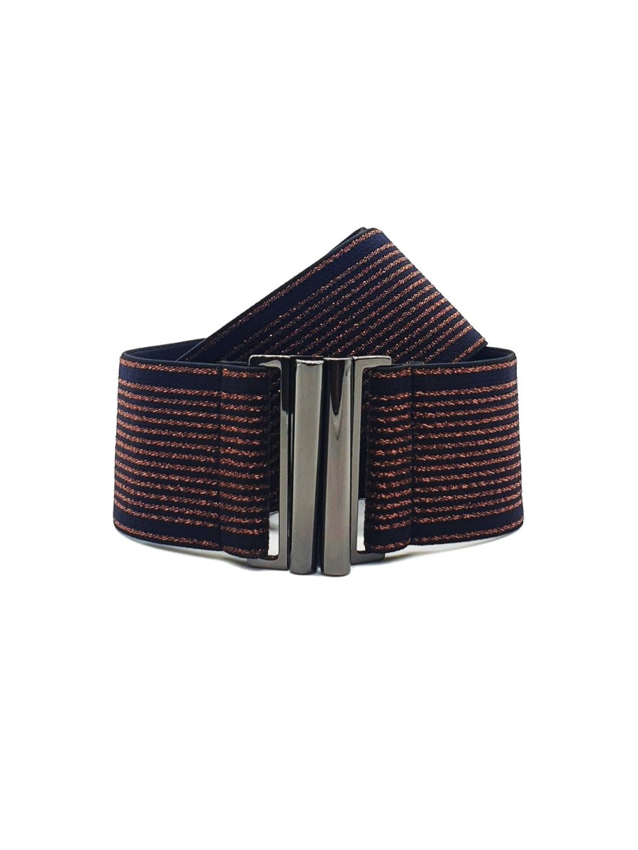 Accessories nooki design | Elastic Belt - Fine Stripe Copper