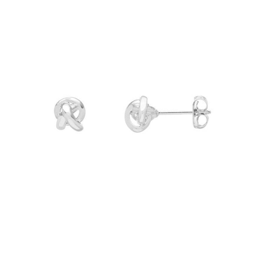 Accessories Estella Bartlett Earrings | Knot Stud Earrings - Silver Plated