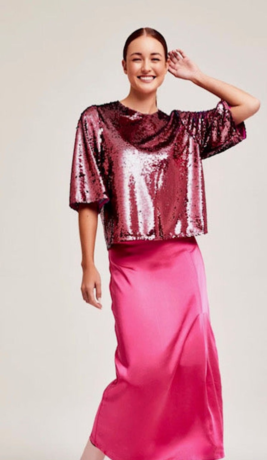 Clothing CKS FASHION Shirts & Blouses | Tiria Pink Sequined Blouse - Cks