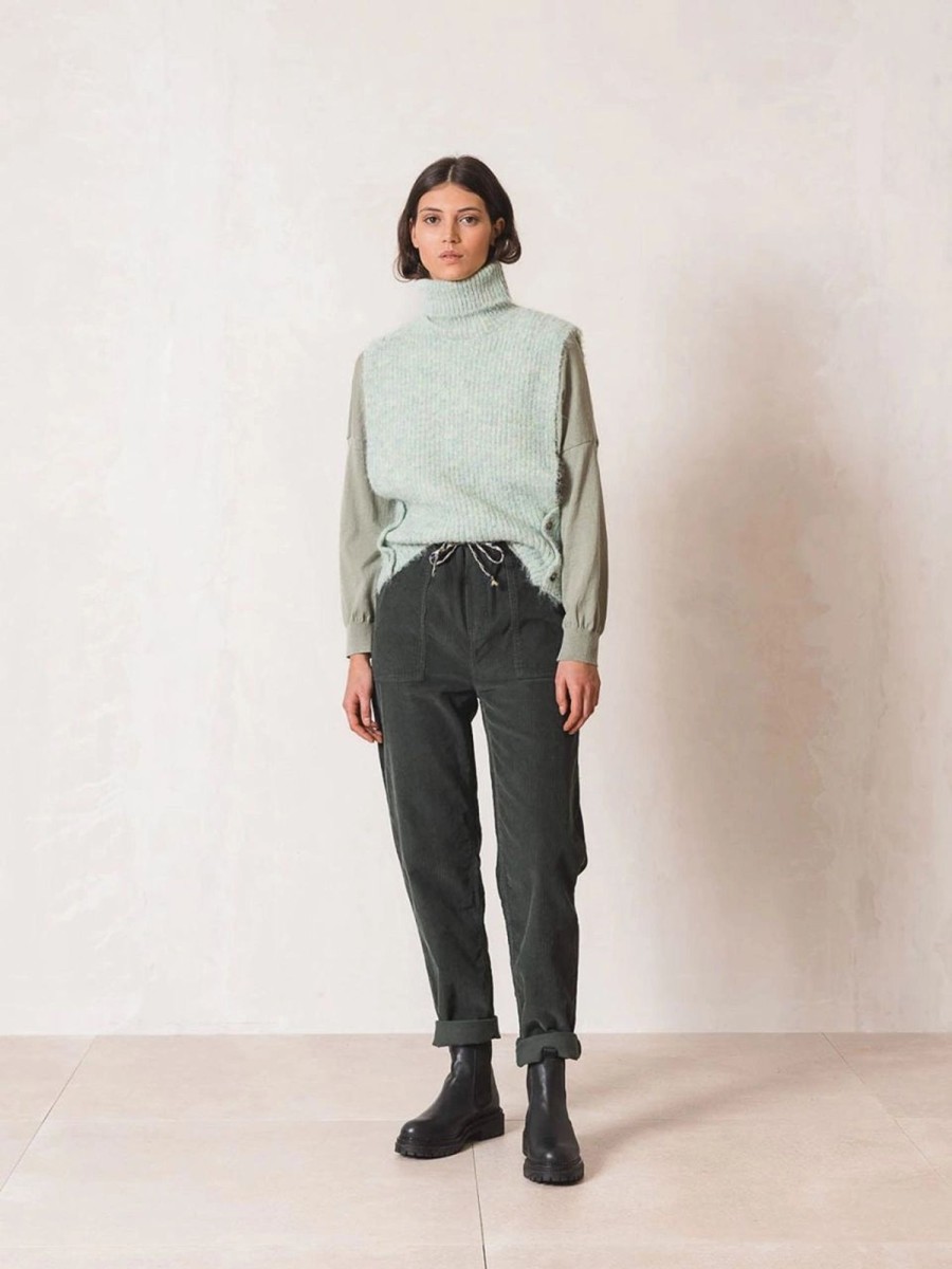 Clothing INDI&COLD | Micro Corduroy Trousers - Green