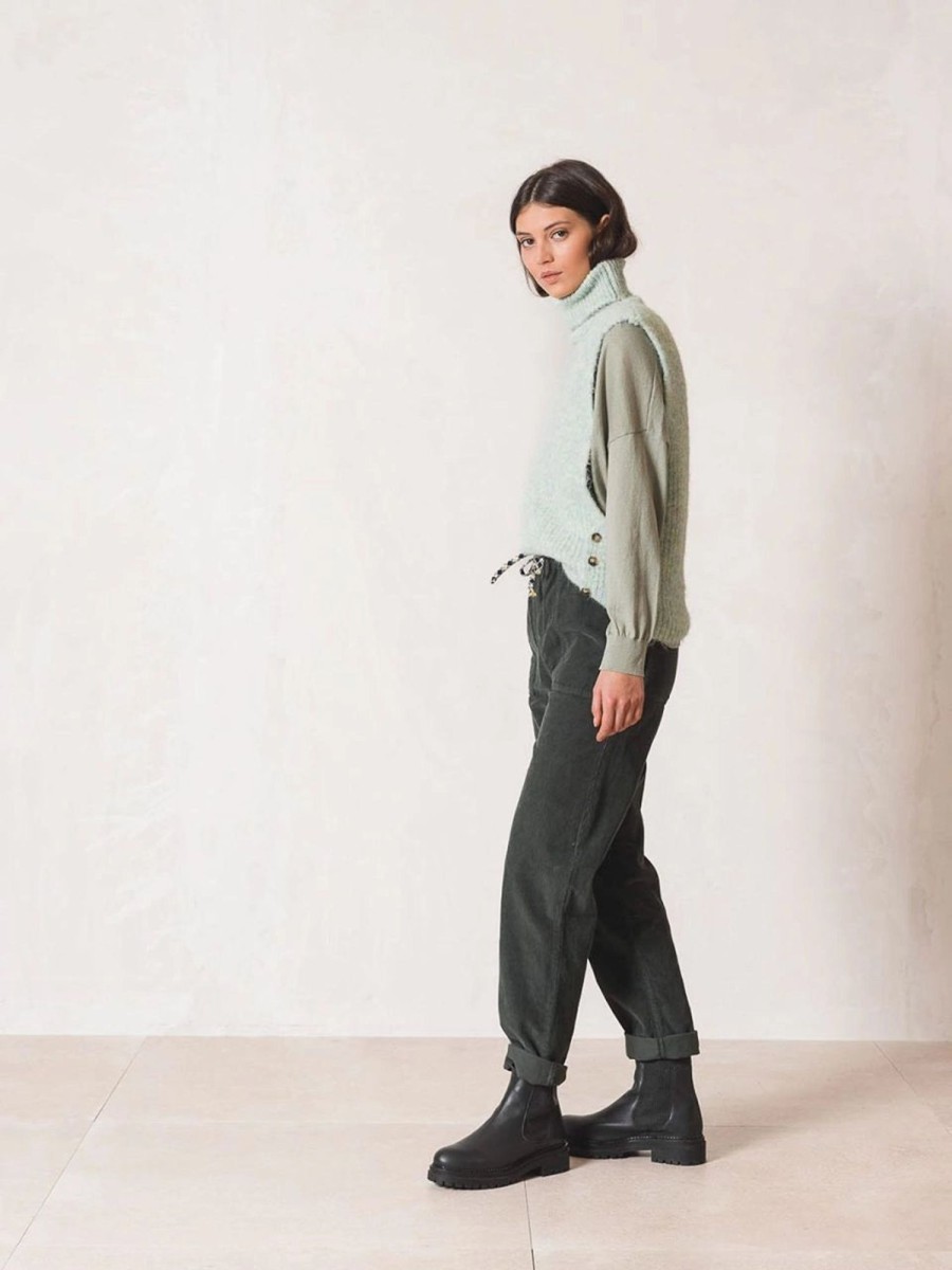 Clothing INDI&COLD | Micro Corduroy Trousers - Green