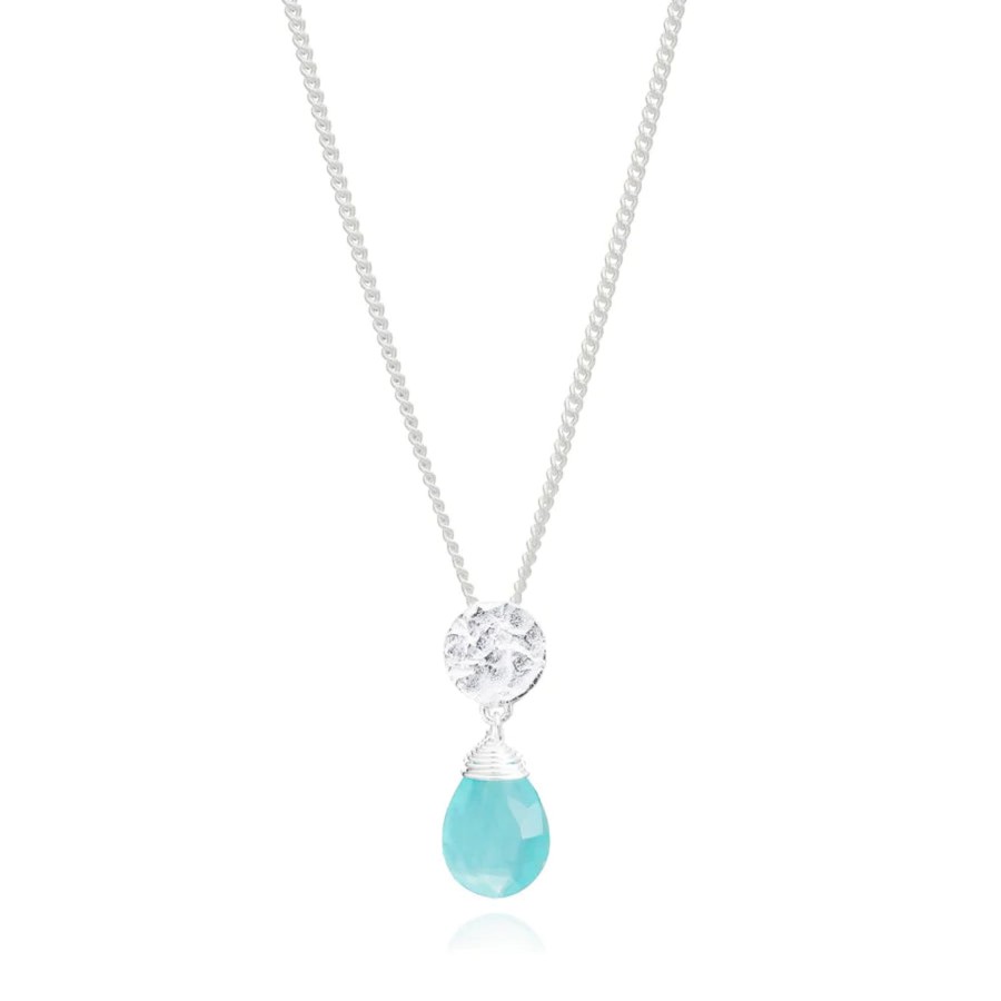 Accessories AZUNI Necklaces | Azuni Faceted Stone Disc Necklace-Aqua