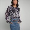 Clothing NOOKI DESIGN Shirts & Blouses | Roxanne Printed Blouse With Smock Detail