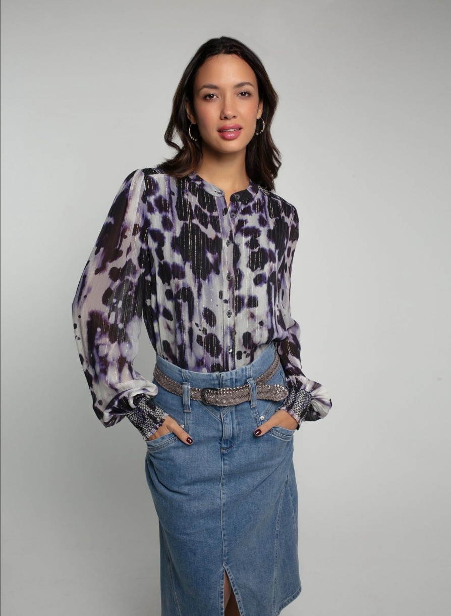 Clothing NOOKI DESIGN Shirts & Blouses | Roxanne Printed Blouse With Smock Detail