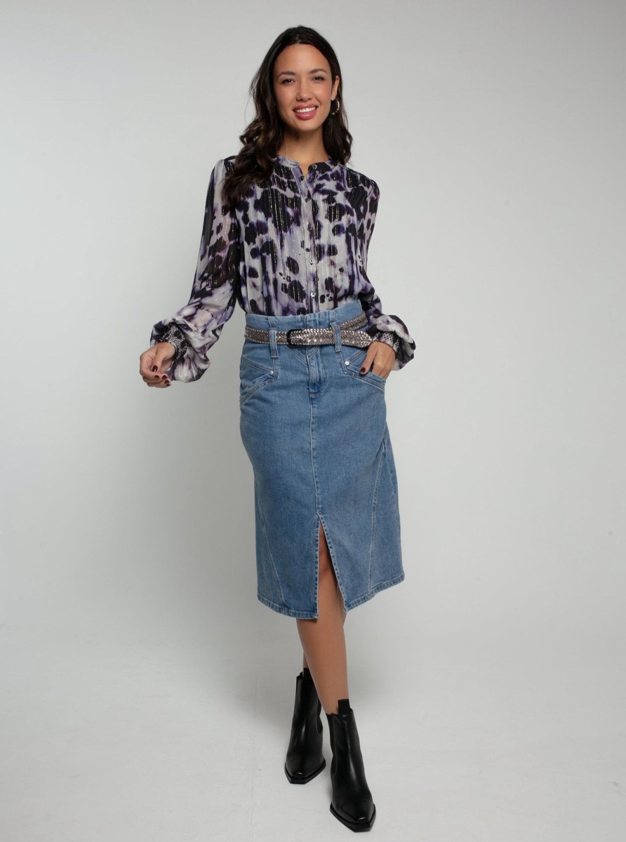 Clothing NOOKI DESIGN Shirts & Blouses | Roxanne Printed Blouse With Smock Detail