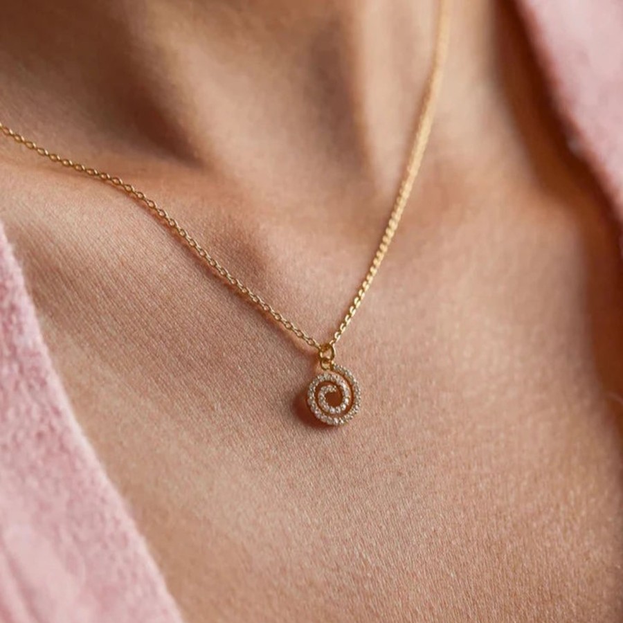 Accessories Estella Bartlett Necklaces | Swirl Necklace - Gold Plated