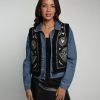 Clothing NOOKI DESIGN | Free Bird Embroidered Faux Shearling Gilet-Black