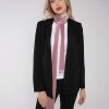 Accessories NOOKI DESIGN | Tuxedo Skinny Velvet Scarf With Beaded Fringe-Pink