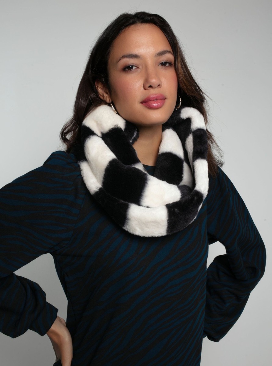 Accessories NOOKI DESIGN | Snuggy Faux Fur Snood-Black And White