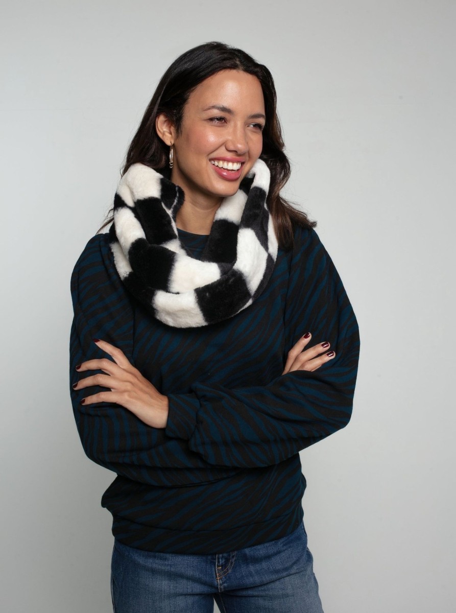 Accessories NOOKI DESIGN | Snuggy Faux Fur Snood-Black And White