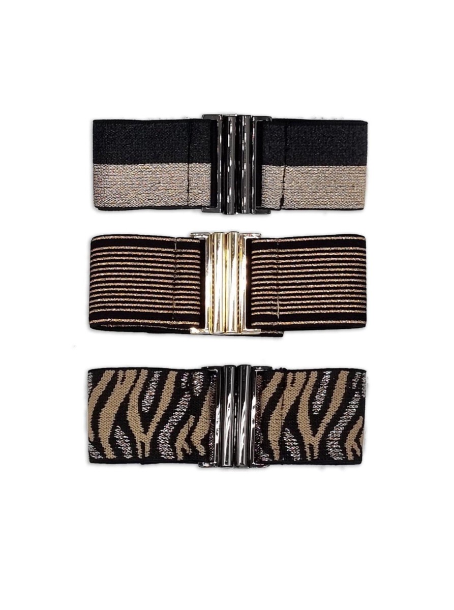 Accessories Nooki Design | Fine Gold Stripe Elastic Belt