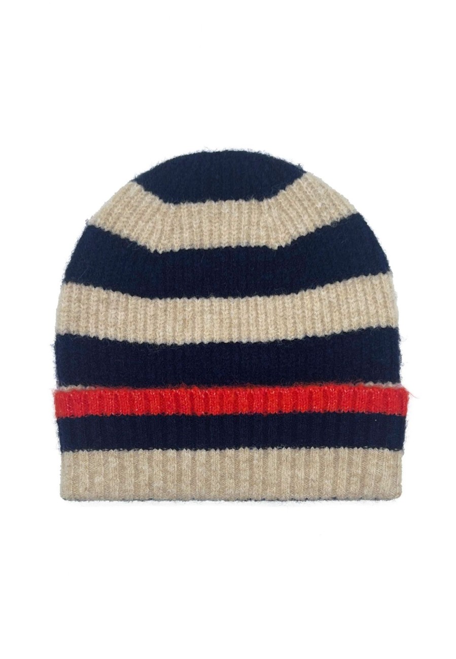 Accessories NOOKI DESIGN | Farah Knitted Stripe Beanie-Navy