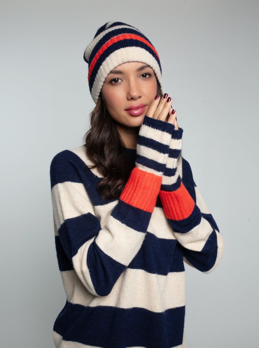 Accessories NOOKI DESIGN | Farah Knitted Stripe Beanie-Navy