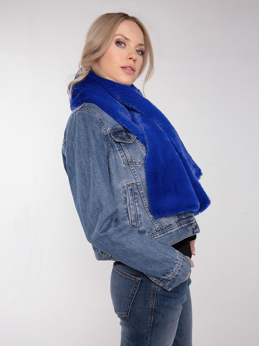 Accessories NOOKI DESIGN | Lexington Slot Through Faux Fur Scarf-Blue