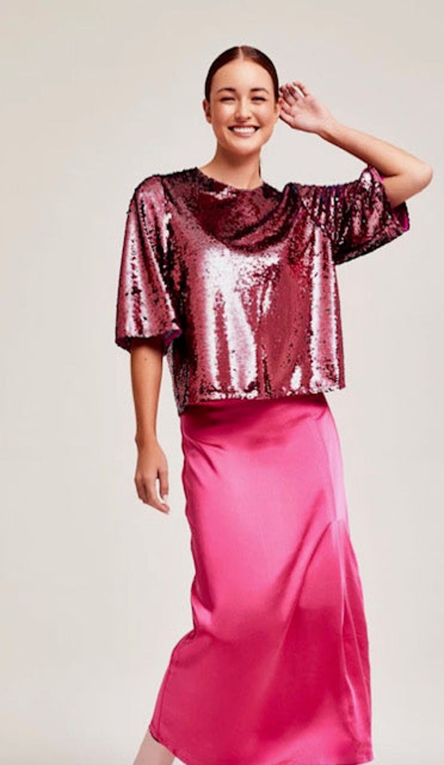 Clothing CKS FASHION | Tiria Pink Sequined Blouse - Cks