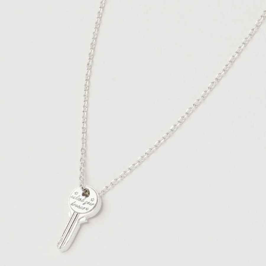 Accessories Estella Bartlett Necklaces | Key Message Pendant - Silver