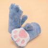 Kids Powder | Kids Fluffy Mittens - Bear Paw Blue