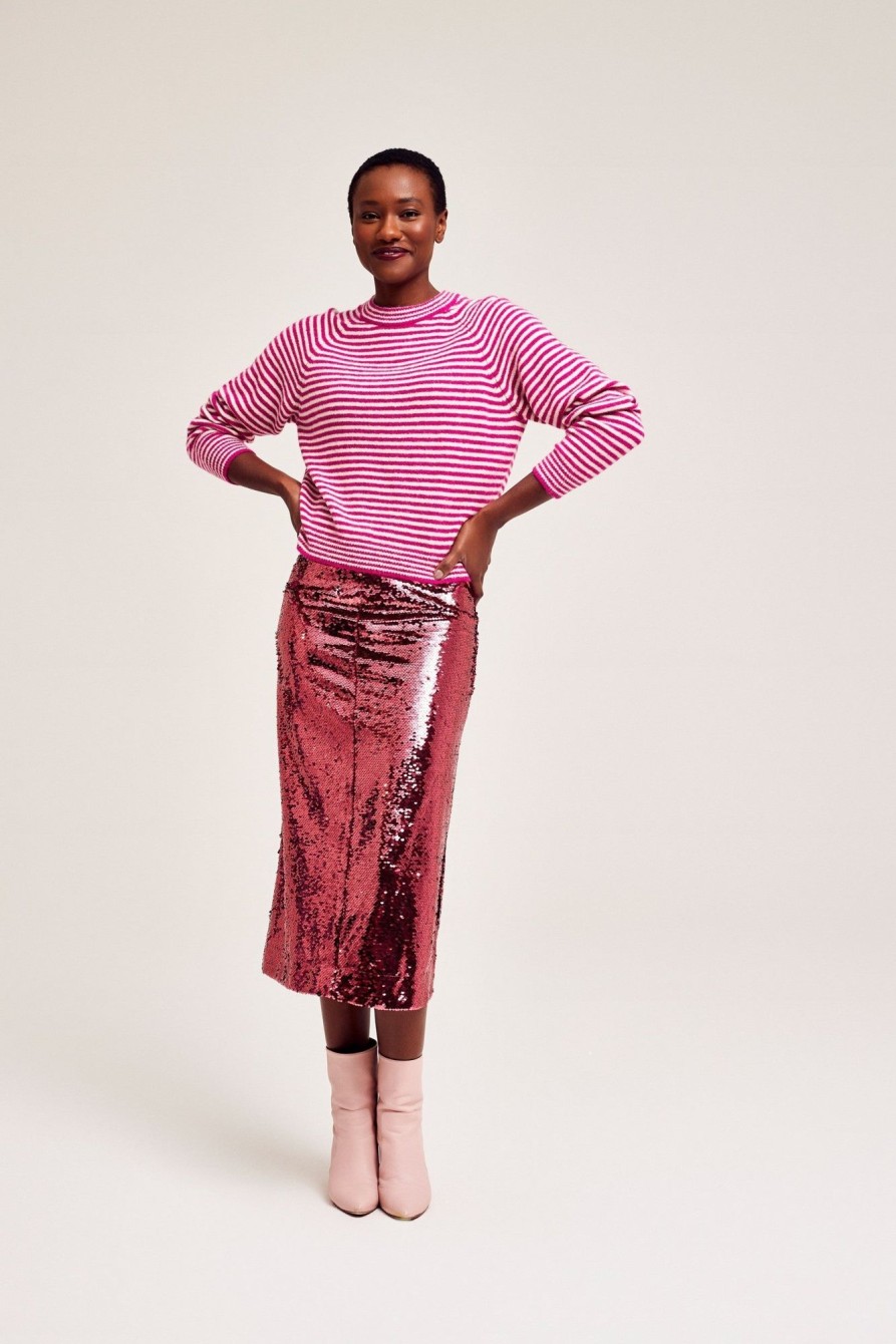 Clothing CKS FASHION | Skott Pink Sequined Skirt - Cks