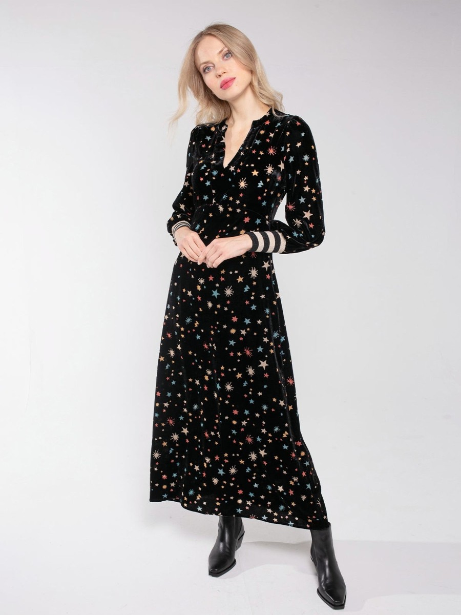 Clothing NOOKI DESIGN | Kira Printed Velvet Dress With Scarf