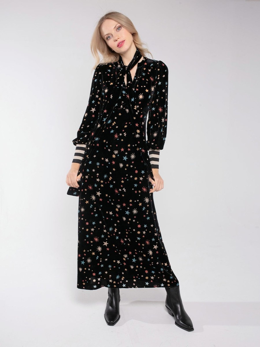 Clothing NOOKI DESIGN | Kira Printed Velvet Dress With Scarf