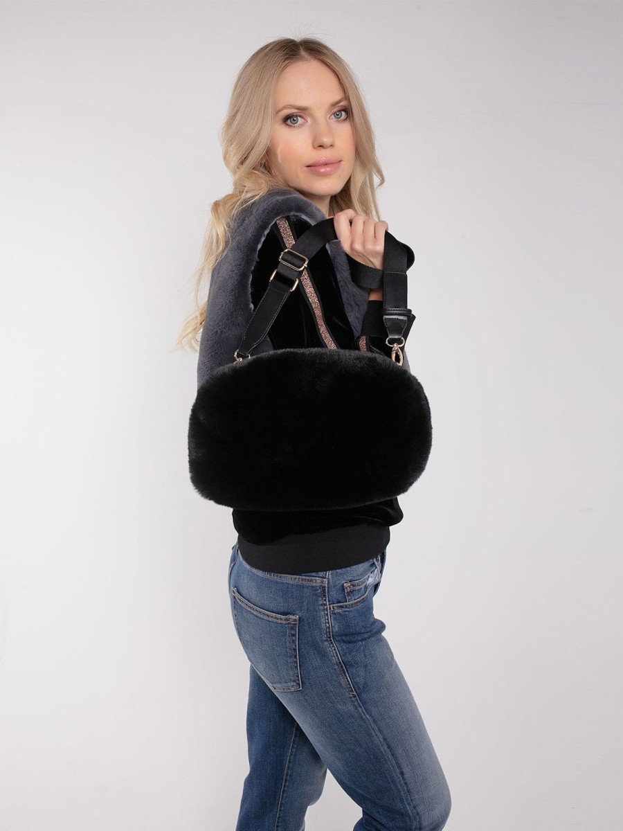 Accessories NOOKI DESIGN | Jackson Faux Fur Shoulder Bag-Black