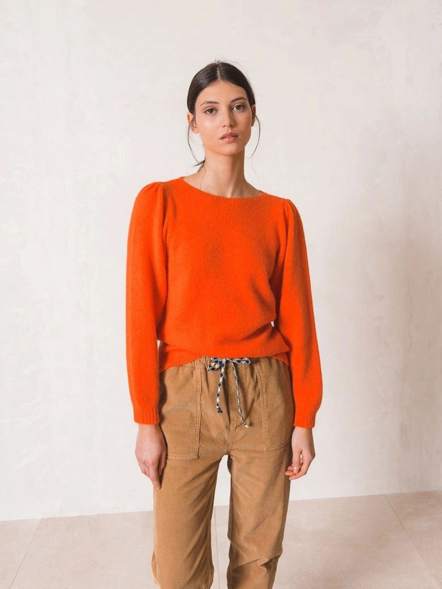 Clothing INDI&COLD | Fluor Puffed Jumper - Coral