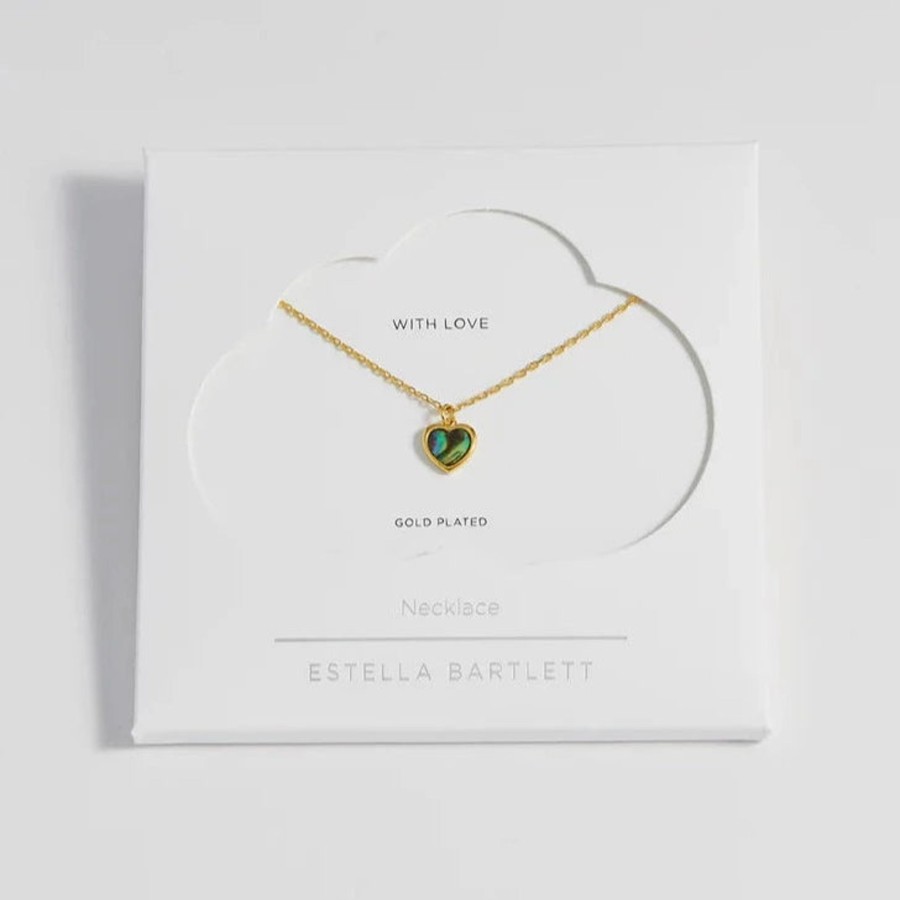 Accessories Estella Bartlett Necklaces | Abalone Heart Necklace - Gold Plated