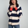 Clothing NOOKI DESIGN | Maxine Knitted Stripe Jumper-Navy