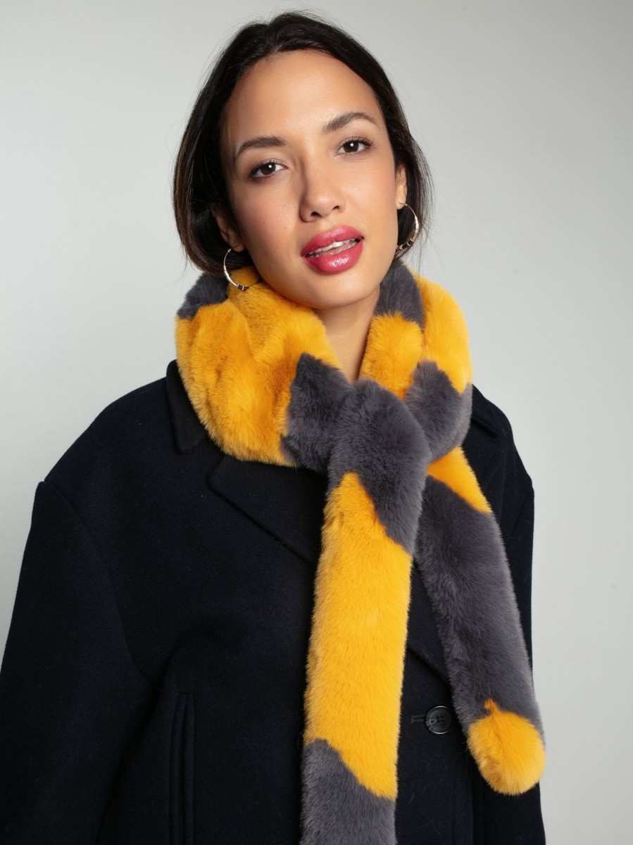 Accessories NOOKI DESIGN | Ziggy Faux Fur Scarf-Ochre