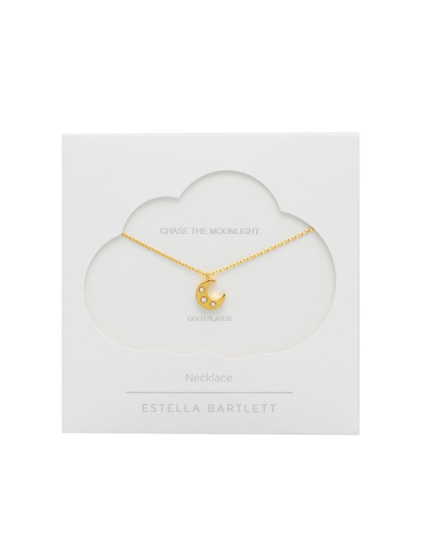 Accessories Estella Bartlett Necklaces | Three Stone Moon Necklace - Gold Plated