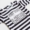 Kids Lazy Baby | Lazy Baby Babygrow 0-6 Months - Black & White