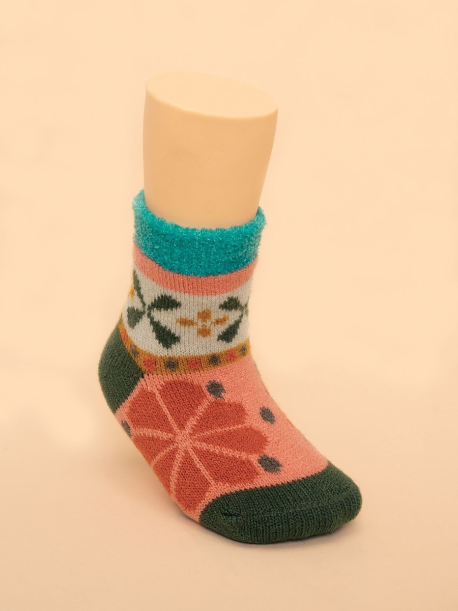 Kids Powder | Kids Cosy Socks - Fair Isle Petal