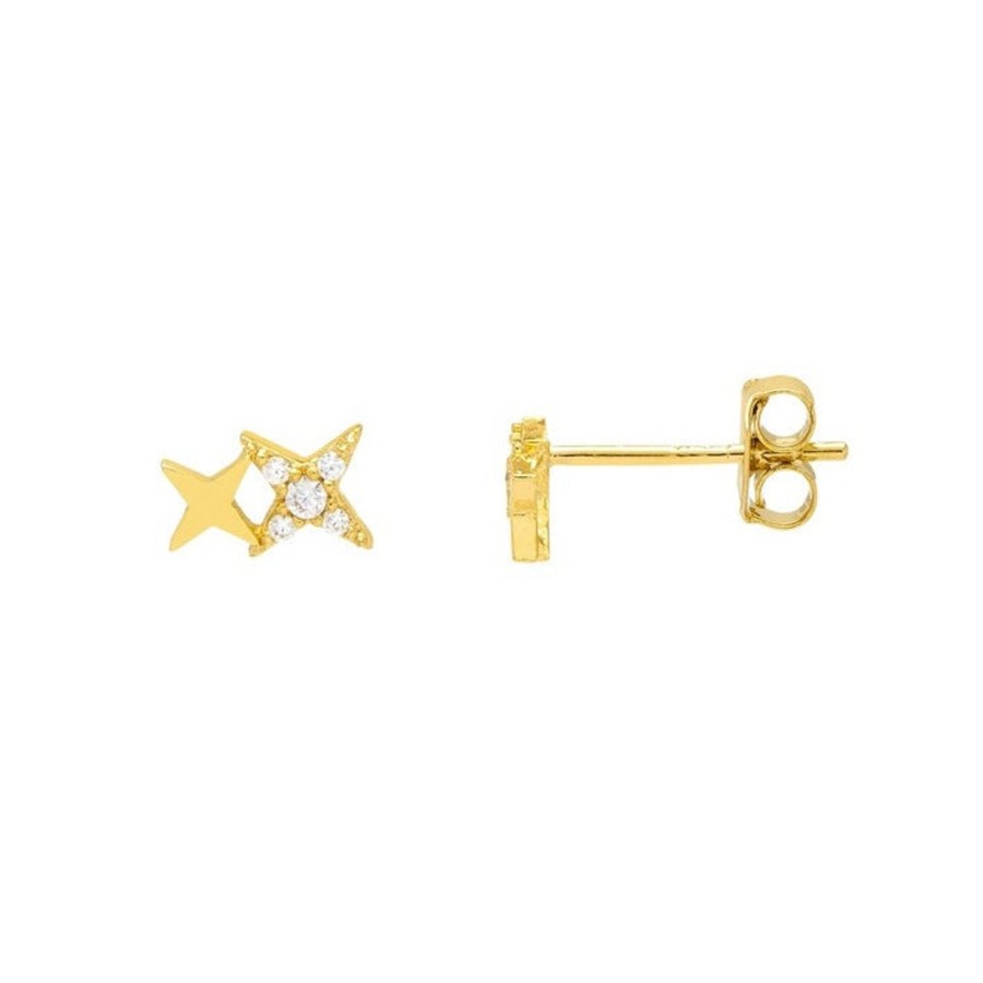 Accessories Estella Bartlett Earrings | Duo Star Studs - Gold Plated