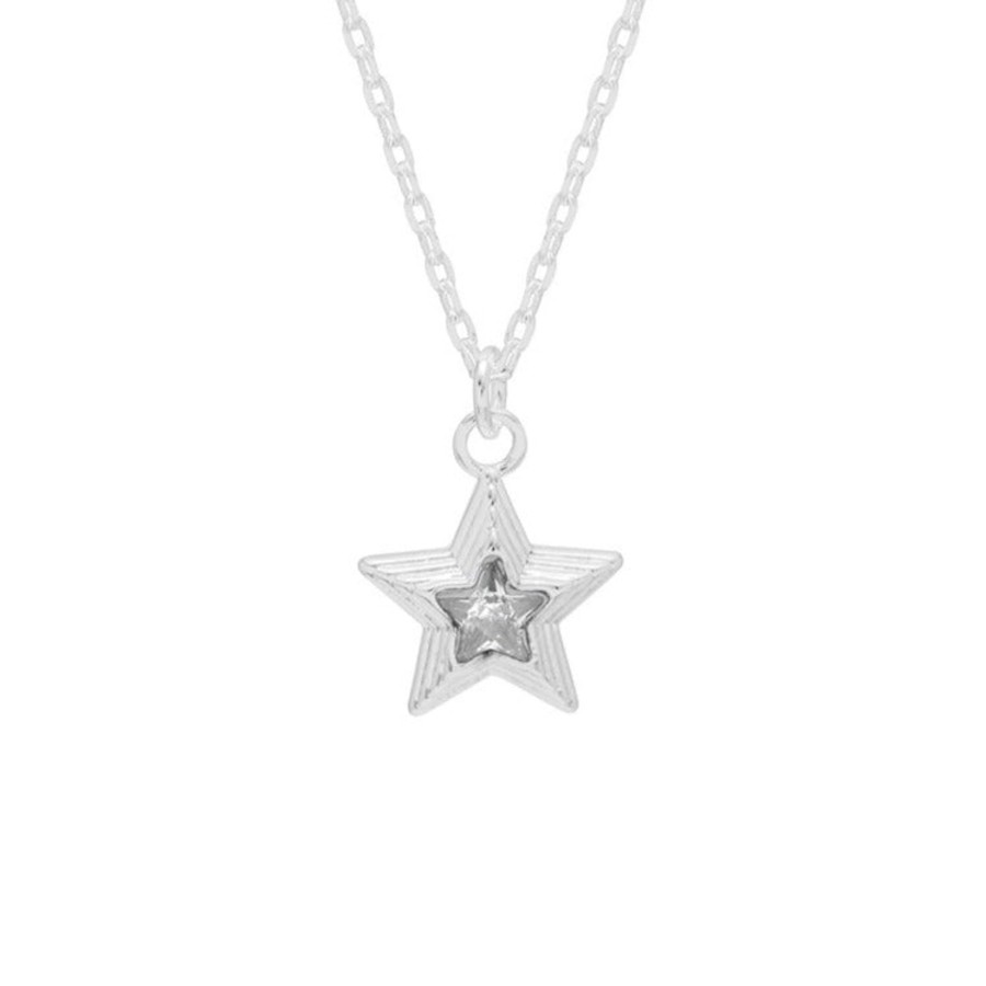 Accessories Estella Bartlett Necklaces | Blue Star Necklace - Silver Plated