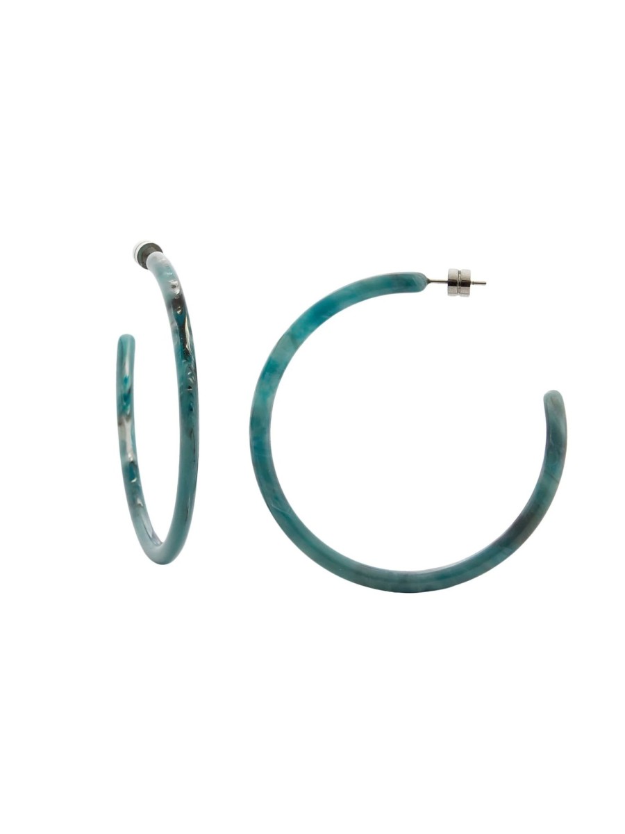 Accessories Machete Earrings | Large Hoops In Jadeite Green