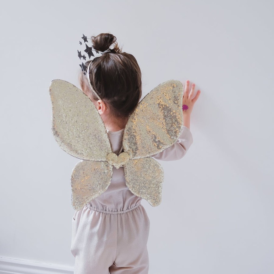 Kids MIMI & LULA | Sparkle Sequin Wings - Gold