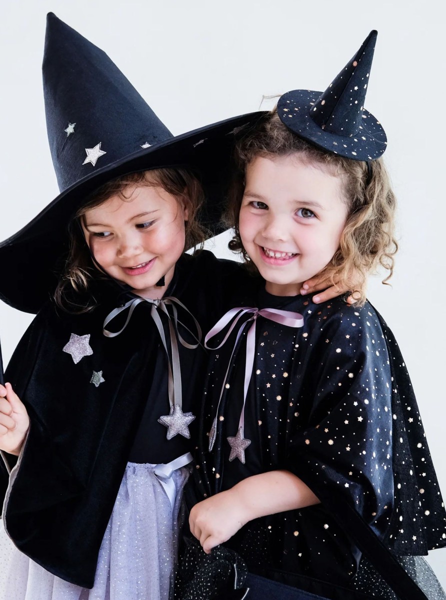 Kids MIMI & LULA | Raven Starry Velvet Witch Cape