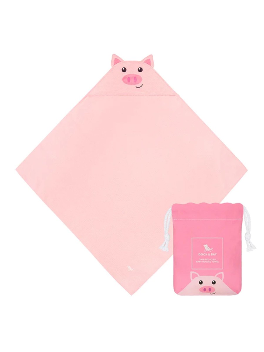 Home & Lifestyle Dock & Bay | Parker Pig Hooded Baby Towel - Small