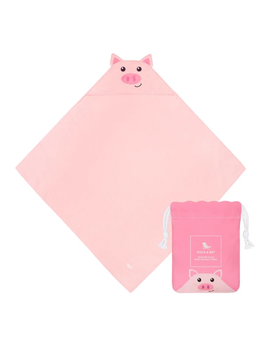 Kids Dock & Bay | Parker Pig Hooded Baby Towel - Small