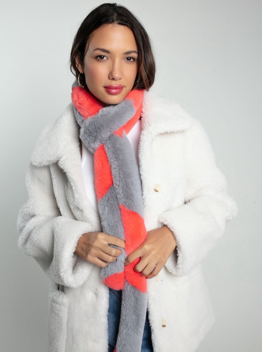 Accessories NOOKI DESIGN | Ziggy Faux Fur Scarf-Coral