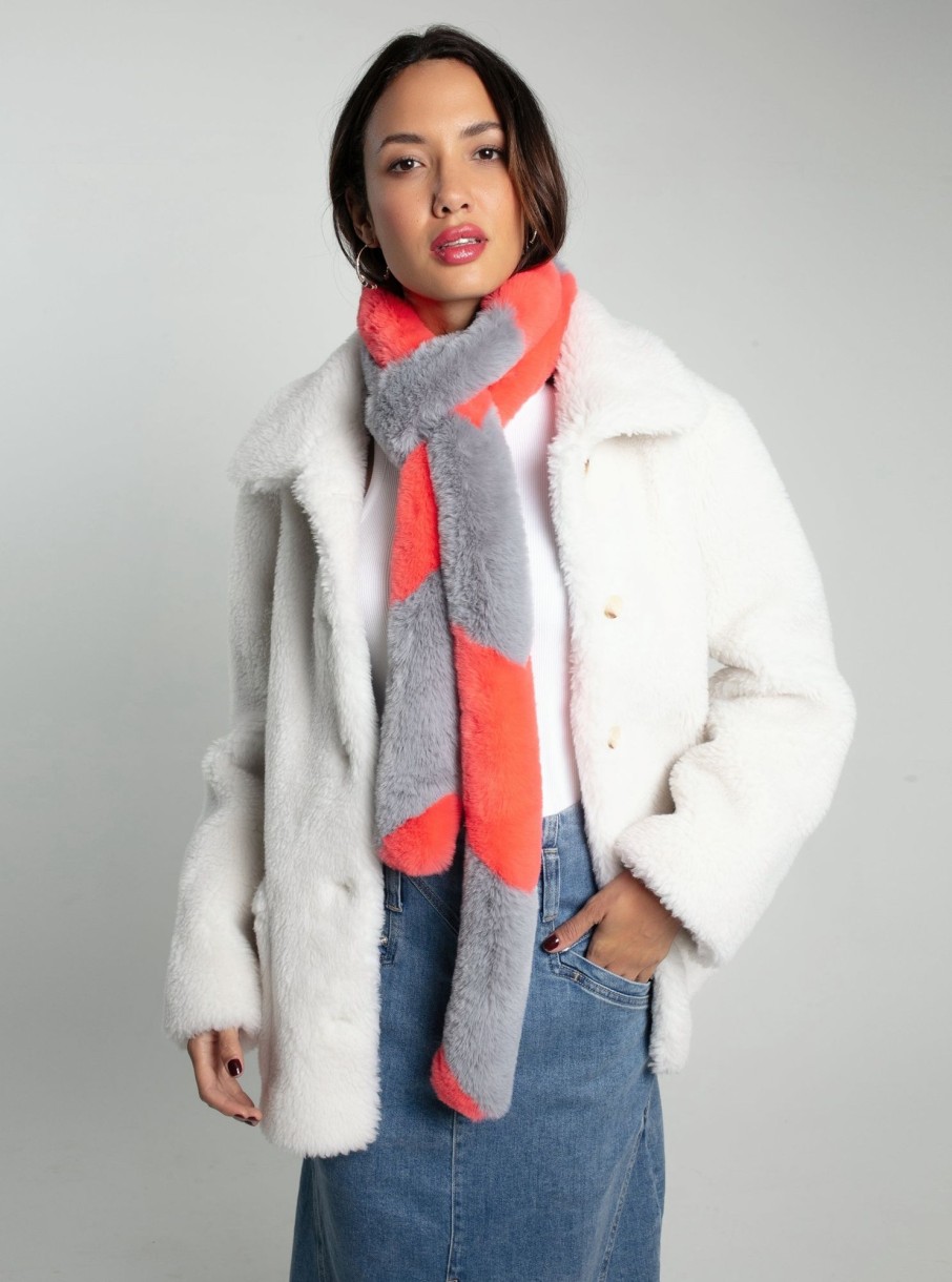 Accessories NOOKI DESIGN | Ziggy Faux Fur Scarf-Coral