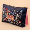 Kids Powder | Powder - Folk Art Deer Velvet Large Pouch Slate