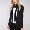 Accessories NOOKI DESIGN | Tuxedo Skinny Velvet Scarf With Beaded Fringe-Black