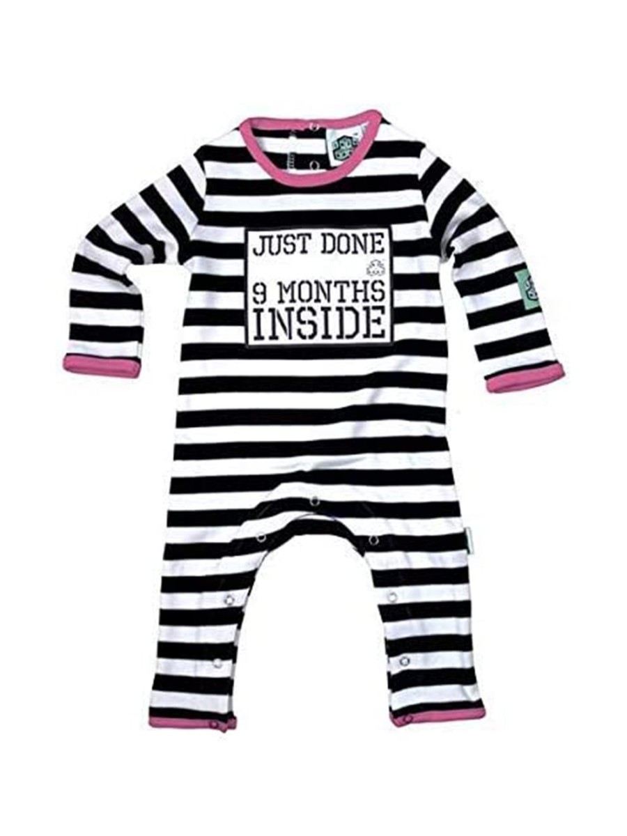 Kids Lazy Baby | Lazy Baby Babygrow 0-6 Months - Pink Trimmed