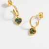 Accessories Estella Bartlett Earrings | Abalone Heart Drop Hoops - Gold Plated