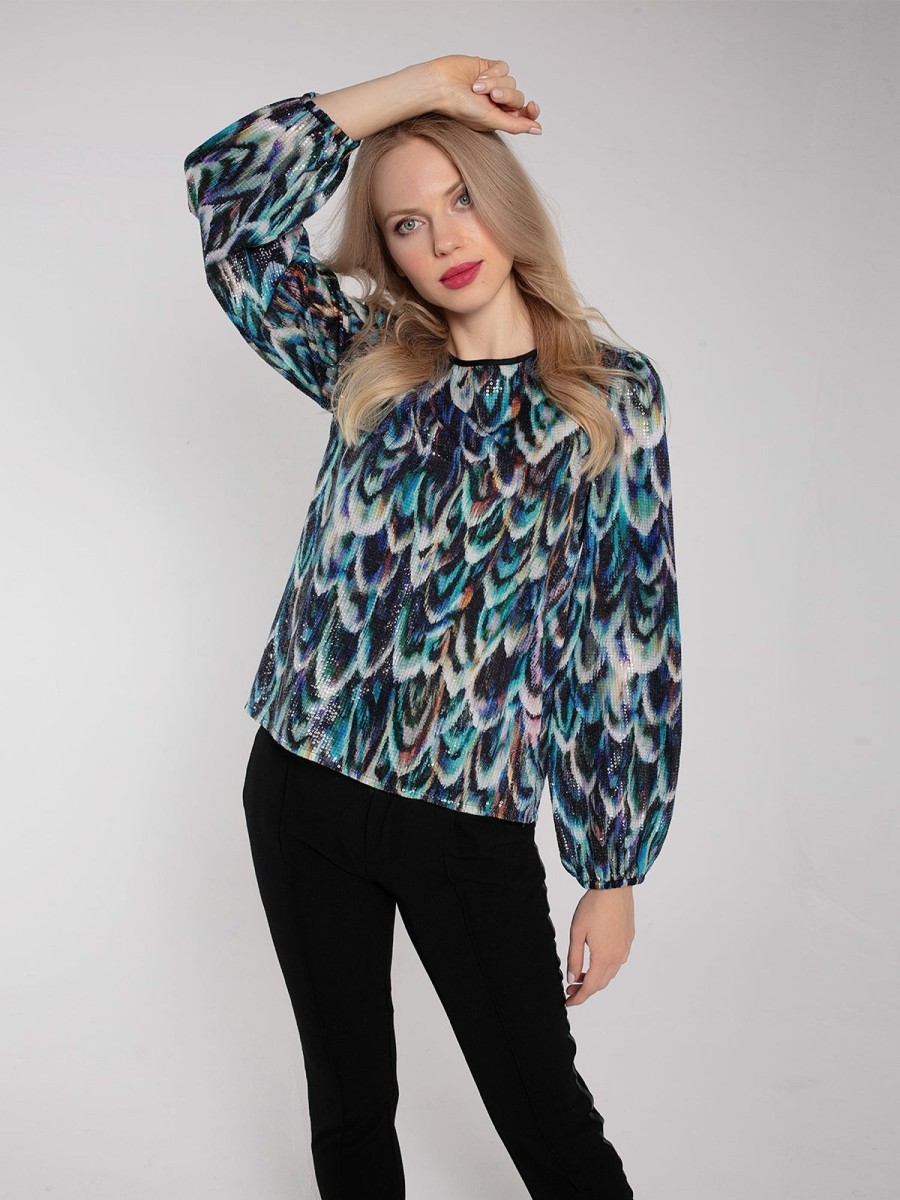 Clothing NOOKI DESIGN Shirts & Blouses | Klein Printed Sequin Blouse